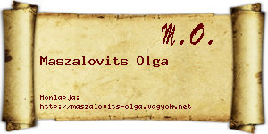 Maszalovits Olga névjegykártya